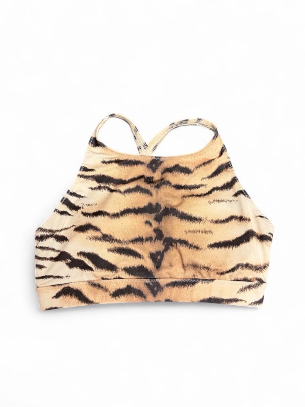 Forever 21 Tiger-Print Strappy Bralette - Beige & Black